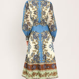 SKYBORNE ORNAMENTAL GRACE WOVEN MIDI SHIRT DRESS