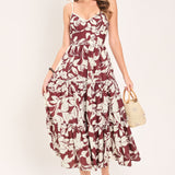 ROMANCE IN WINE WOVEN MIDI DRESS
