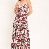 ROMANCE IN WINE WOVEN MIDI DRESS