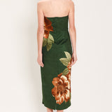 EVERGREEN ENCHANTMENT HUNTER GREEN TUBE MIDI DRESS
