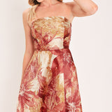 CINNAMON FLORA DRIFT WOVEN MIDI DRESS