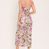 POWDER PETAL POISE JACQUARD WOVEN COLUMN DRESS