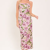 POWDER PETAL POISE JACQUARD WOVEN COLUMN DRESS