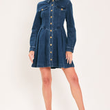 DENIM HERITAGE FLARE MINI DRESS