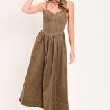 PRAIRIE HEART BALLAD WOVEN MIDI DRESS