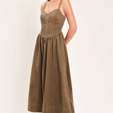 PRAIRIE HEART BALLAD WOVEN MIDI DRESS