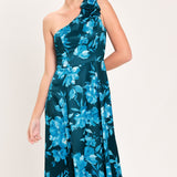 AQUAMARINE BLOOM FANTASIA WOVEN MAXI DRESS