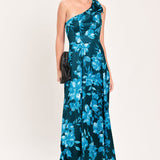 AQUAMARINE BLOOM FANTASIA WOVEN MAXI DRESS