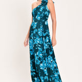 AQUAMARINE BLOOM FANTASIA WOVEN MAXI DRESS