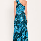 AQUAMARINE BLOOM FANTASIA WOVEN MAXI DRESS