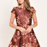 MAHOGANY FLORAL KISS WOVEN MINI DRESS