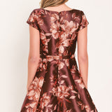 MAHOGANY FLORAL KISS WOVEN MINI DRESS