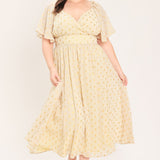 SHIMMERING SKY AFFECTION WOVEN MIDI DRESS