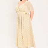 SHIMMERING SKY AFFECTION WOVEN MIDI DRESS