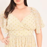 SHIMMERING SKY AFFECTION WOVEN MIDI DRESS