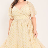 SHIMMERING SKY AFFECTION WOVEN MIDI DRESS