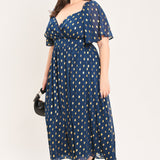 SHIMMERING SKY AFFECTION WOVEN MIDI DRESS