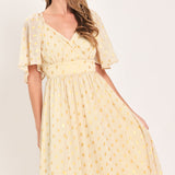 SHIMMERING SKY AFFECTION WOVEN MIDI DRESS