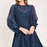 TWILIGHT CHARM WOVEN MINI DRESS