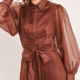 CEDARLIGHT EMBRACE WOVEN ORGANZA MAXI DRESS