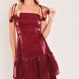 BORDEAUX BLOOM WOVEN MAXI DRESS