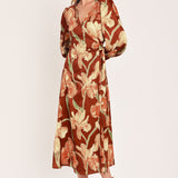 FALLING FOR YOU FAUX WRAP MIDI DRESS