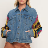 FESTIVAL WEAVE WASHED DENIM JACKET
