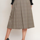 BRITISH TRACE WOVEN MIDI SKIRT