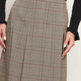 BRITISH TRACE WOVEN MIDI SKIRT
