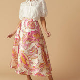 IN THE STILLNESS WOVEN MIDI SKIRT