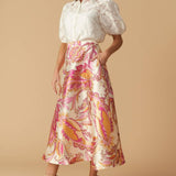 IN THE STILLNESS WOVEN MIDI SKIRT