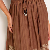 FULL SPEED AHEAD BROWN WOVEN MAXI SKIRT