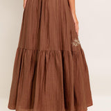 FULL SPEED AHEAD BROWN WOVEN MAXI SKIRT