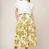 EVERY SUNDAY CREAM WOVEN MIDI SKIRT