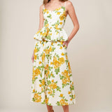 EVERY SUNDAY CREAM WOVEN MIDI SKIRT