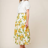 EVERY SUNDAY CREAM WOVEN MIDI SKIRT