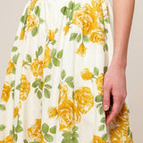 EVERY SUNDAY CREAM WOVEN MIDI SKIRT
