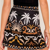 TROPIC SHADOW BLACK WOVEN MINI SKIRT
