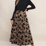 Flying Tomato Classic Bloom Look Woven Flocking Circle Skirt in sand