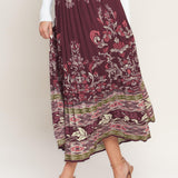 AZTEC CHERRY WOVEN MIDI SKIRT