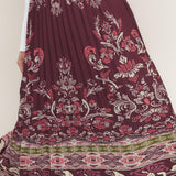 AZTEC CHERRY WOVEN MIDI SKIRT