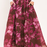 MAGENTA BLOOM CASCADE WOVEN MAXI FULL SKIRT