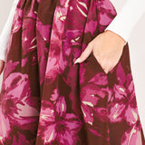 MAGENTA BLOOM CASCADE WOVEN MAXI FULL SKIRT