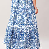 AZURE ORNATE WOVEN FULL MIDI SKIRT