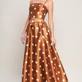 CHIC POLKA FLOW WOVEN FULL MAXI SKIRT