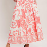 AMALFI SUNSET WOVEN MIDI FULL SKIRT
