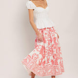 AMALFI SUNSET WOVEN MIDI FULL SKIRT