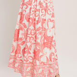 AMALFI SUNSET WOVEN MIDI FULL SKIRT