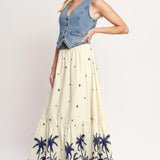 BOHO CONSTELLATION WOVEN MAXI SKIRT