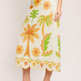 VINTAGE ISLAND WOVEN MIDI SKIRT